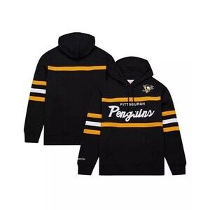 Mitchell & Ness Black Pittsburgh Penguins Head Coach Hoodie Men's Small New